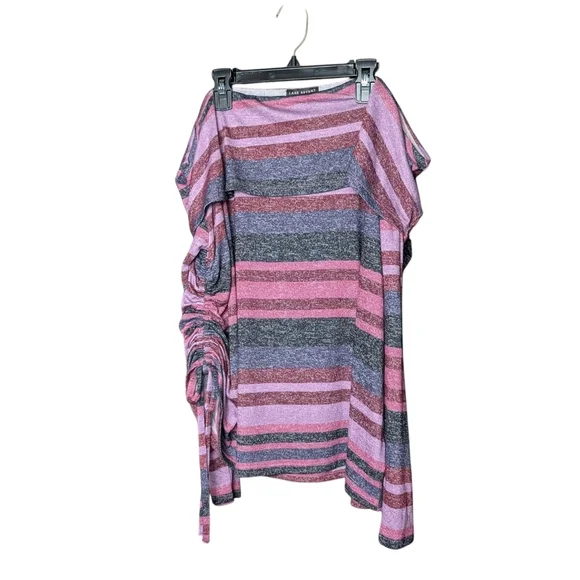 New Lane Bryant Off Shoulder Striped Sweater Long Sleeve Pink Purple Gray Plus - Picture 8 of 8